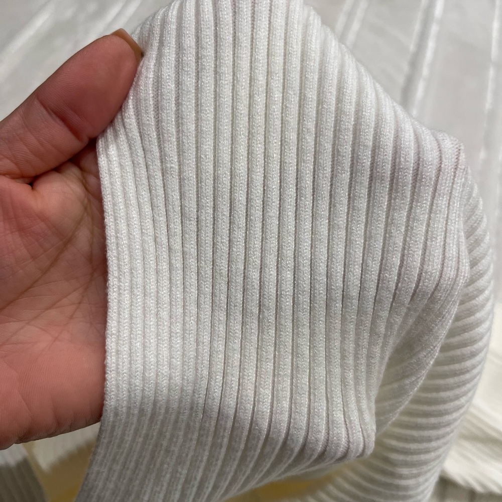 White Ribbed Wrap Sweater - Picture 5 of 6